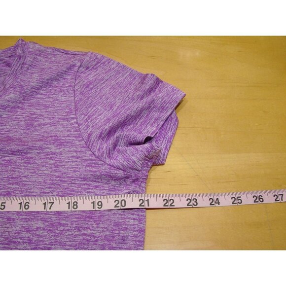 Under Armour Womens Anti-Odor Quick Dry Large Logo V Neck T-Shirt Purple Sz L - Picture 4 of 7